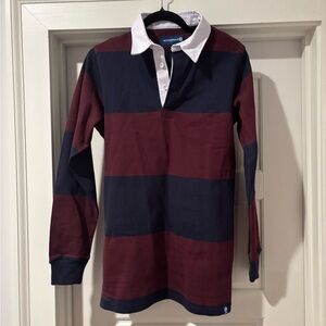 Withernot Rugby Shirt S Maroon and Navy Striped Shirt